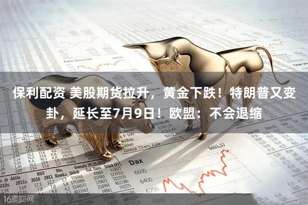 保利配资 美股期货拉升，黄金下跌！特朗普又变卦，延长至7月9日！欧盟：不会退缩